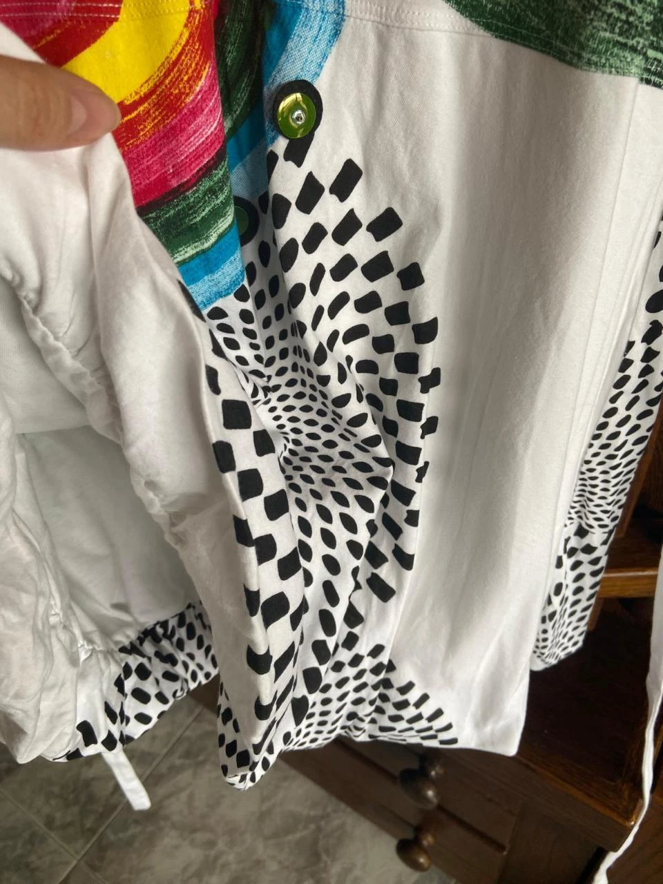 Vestido de verão alças largas, saia baloné. Desigual. Tamanho L – photo 10